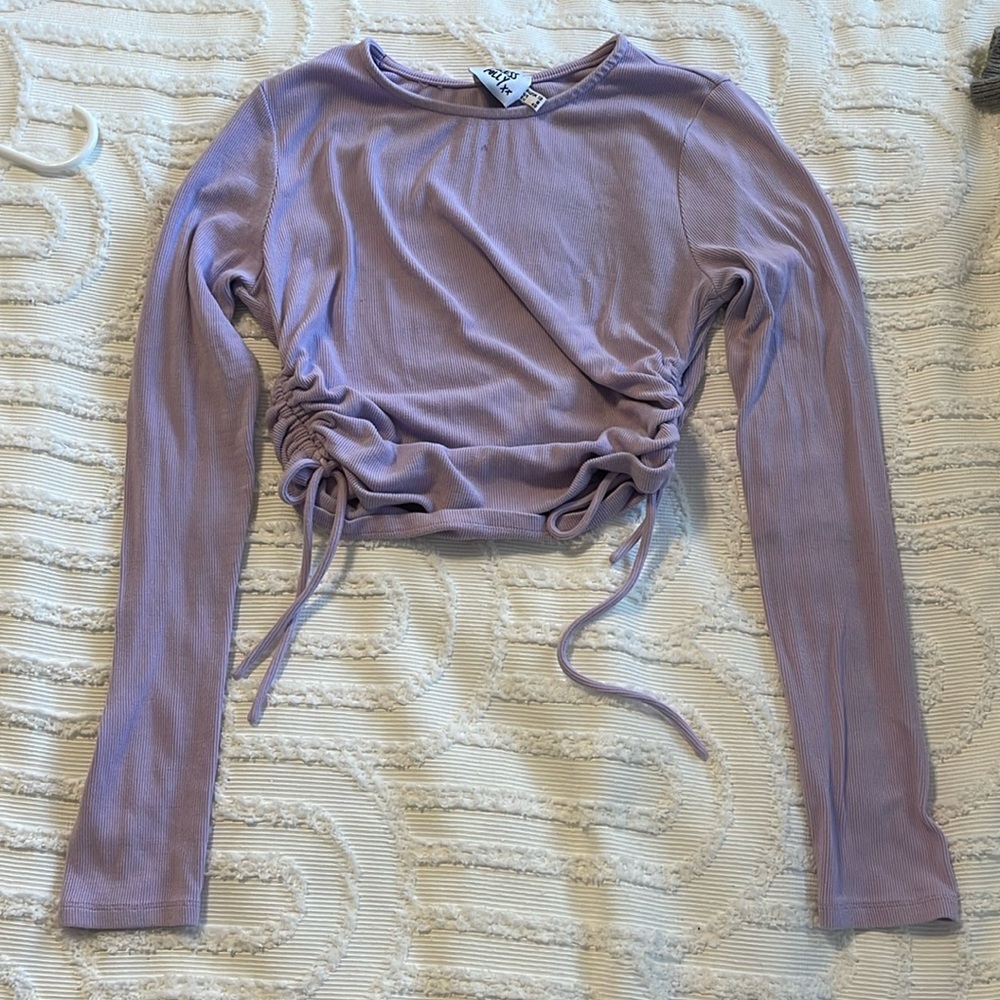 Long sleeve rushed, purple, princess Polly Top